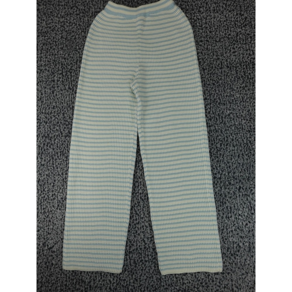 Sabo Skirt Knit Pants Womens XS Blue White Striped Wide Leg Loungewear Casual